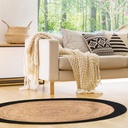 TAPIS ROND JUTE BORD NOIR 120CM