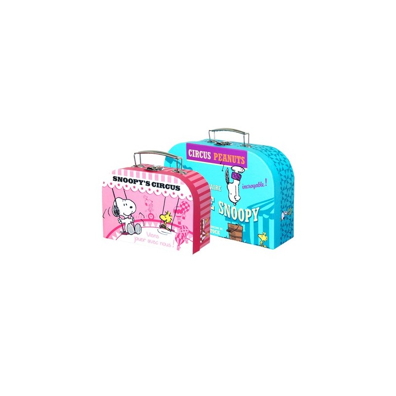 VALISETTE GIGOGNE X2 TURQUOISE ET ROSE M12