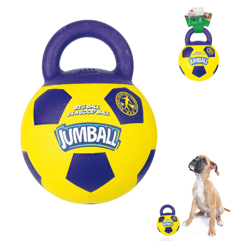 JOUET CHIEN BALLON DE FOOT ET VOLET AVEC POIGNEE
