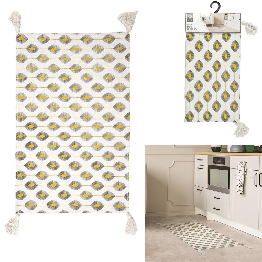 TAPIS ZESTE JAUNE POMPOM