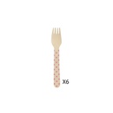 FOURCHETTE 16CM POIS ROSES X6 M48