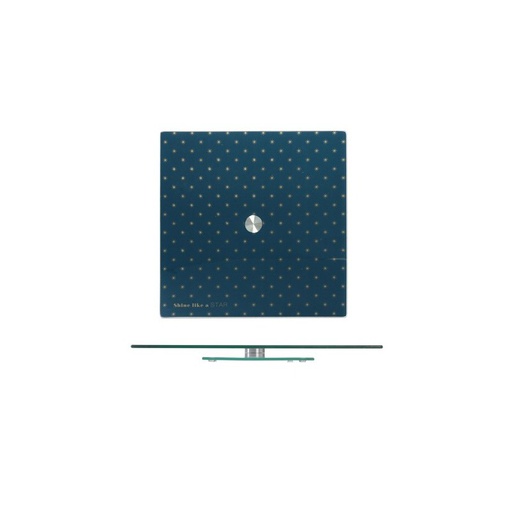 PLATEAU TOURNANT CARRE EN VERRE SHINE BLEU 30CM M6