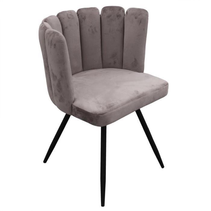 Chaise Ariel revêtement en velours  noir