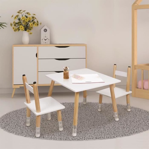TABLE ET 2 CHAISES CRAYON