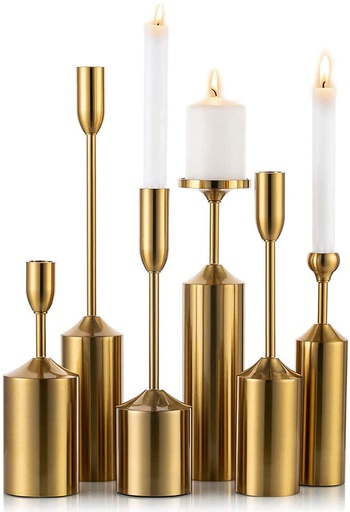 LOT DE BOUGEOIR DORE X6
